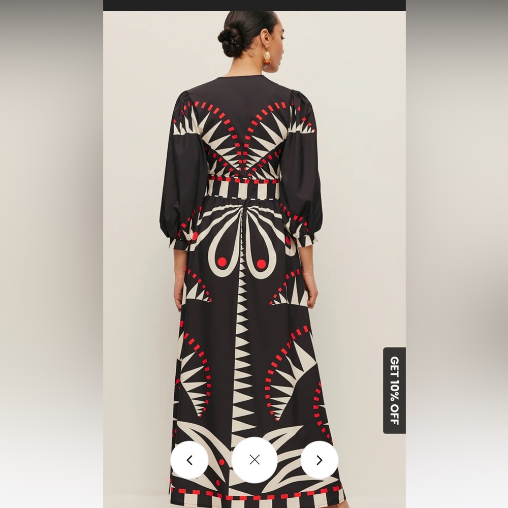 Commense Boho V Neck Split Dress NWT L - Picture 4 of 5